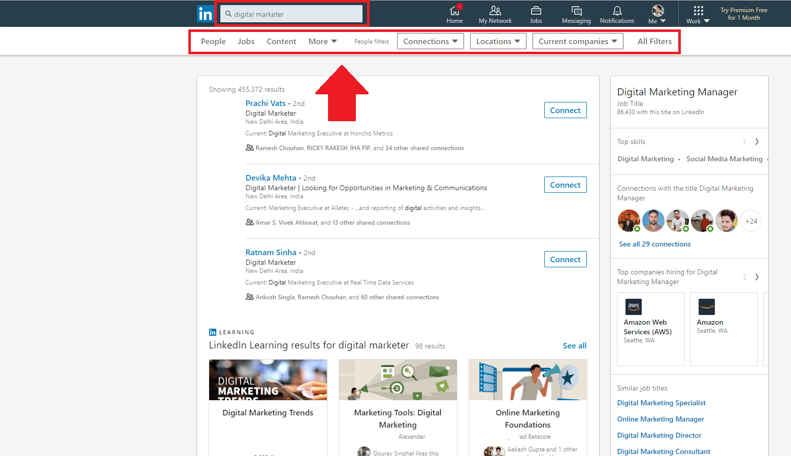 keyword-search-on-linkedin-for-finding-a-profile